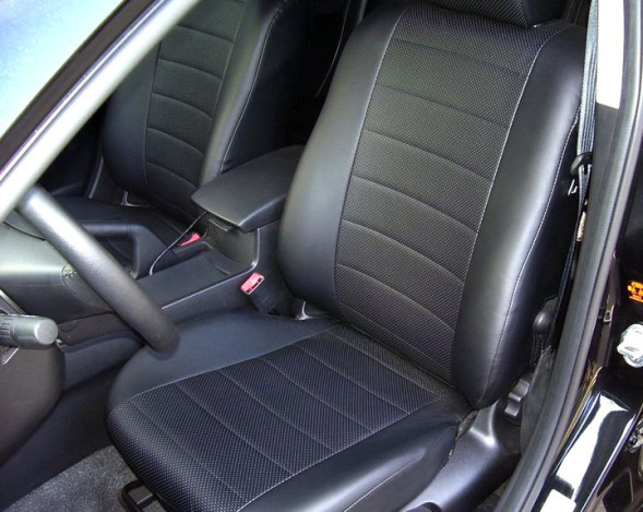 АВТОЧЕХЛЫ  Экокожа  Chevrolet Aveo II с 2011г. черный  (без перед. подлокотника)