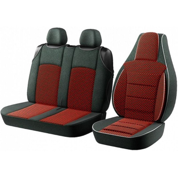 Авточехол  &quot;PILOT B&quot;  BUS 2+1 ECO жаккард красный