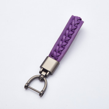 Брелок кожаный  (держатель ключей) фиолетовый