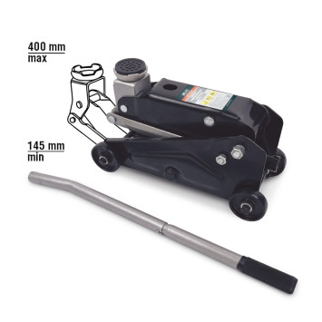 Домкрат подкатной гидравл. 2т чемод. 9,5 кг AVS (h min 145мм - h max 400мм)