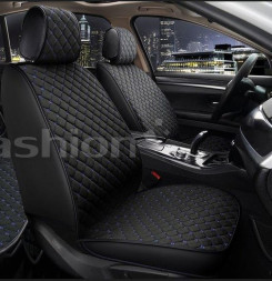 Накидки Фронт   «CUBE FRONT»  Чёрный/Чёрный/Синий  (лён/экокожа)