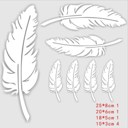 Наклейка "Листики 7шт  Белый