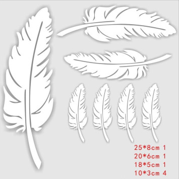 Наклейка &quot;Листики 7шт  Белый