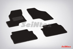 Коврики текстильн. Hyundai Santa Fe II 2006-2010г. (педаль газа сверху) /компл.4шт./осн.резин./ LUX