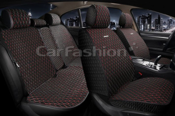 Комплект Накидок «ICEBERG PLUS» Черный/Черный/Красный ("холодок", искусственный шёлк)