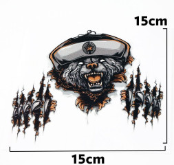 Наклейка "медведь зомби"  15x15см. Черная