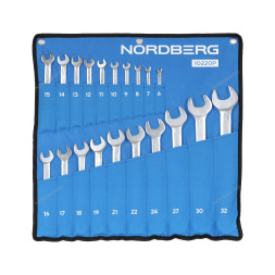 Набор ключей комбинированных NORDBERG на полотне (20 предметов)
