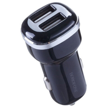 АЗУ  Borofone  2USB (12/24V - 5V 2,4A) Черный