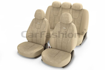 Чехлы «RECORD» Бежевый/Бежевый/Бежевый (Алькантара +.трикотаж)