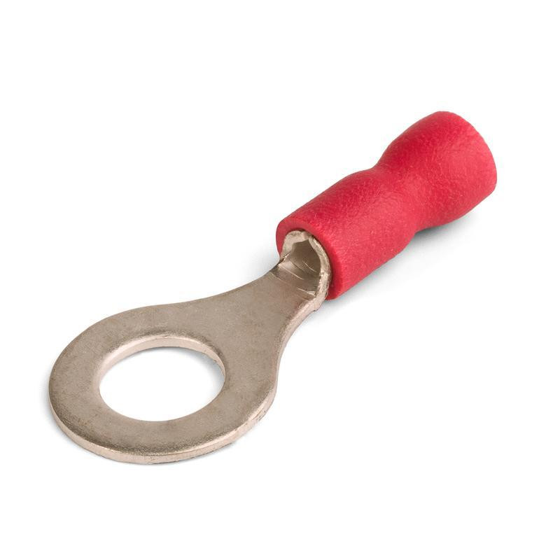 ЭТ Клемма под болт М4 изол. ПВХ (красн. луж.) уп. 100шт