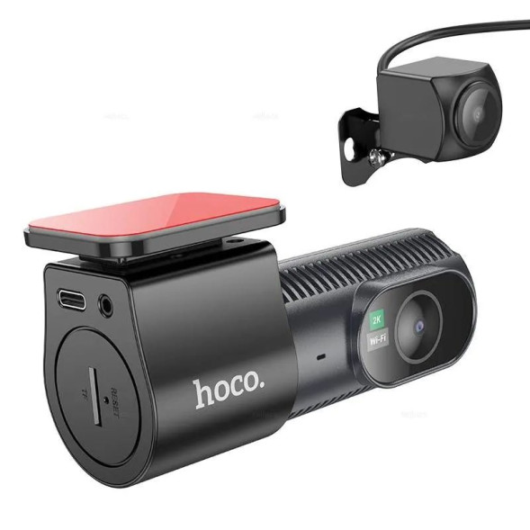 Видеорегистратор  HOCO DV8  2560х1440 2.5K/140°/ WI-FI + задняя камера