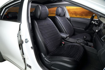 Накидки Фронт  «MONACO»  Чёрный/Чёрный/Чёрный  (велюр премиум класса/экокожа)