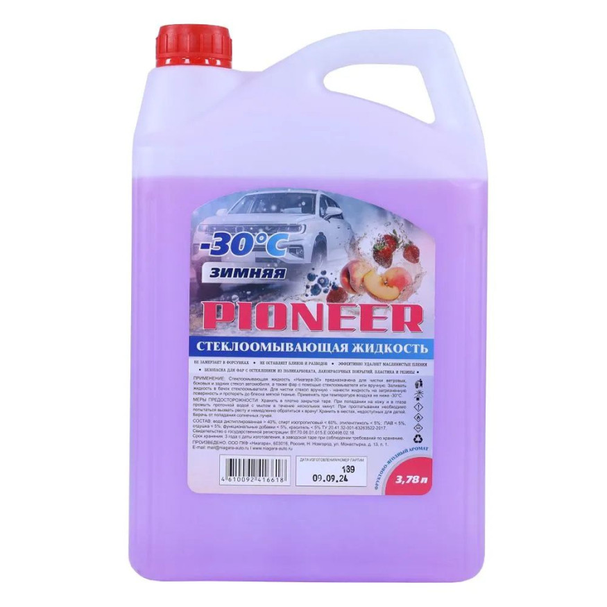 Омыватель стекла зимний  PIONEER 4л "зимняя" -30