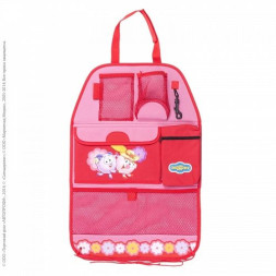 Органайзер на спинку сидения с рисунком "Смешарики" с Нюшей  (розовый)