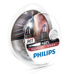 Автолампа Philips 12V   H1  55W  P14,5s  VisionPlus +60%  (к-т 2 шт)