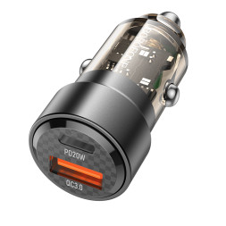 АЗУ  Borofone  2USB (12/24V - QC3.0  5V/3A ) Прозрачный