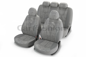 Чехлы «RECORD» Св.Серый/Св.Серый/Св.Серый (Алькантара +.трикотаж)