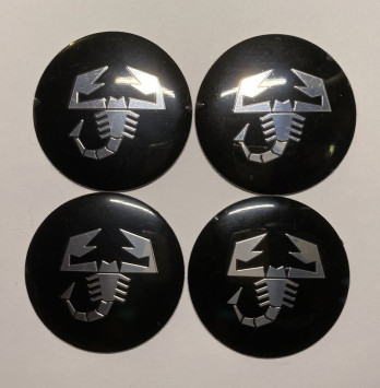 Этикетки на диски (метал)  диам. 56,5мм.  &quot;скорпион&quot; черный  (4 шт.)