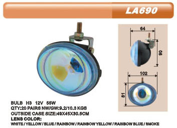 Фары доп. DLAA 690 RY/H3-12V-55W/102*81mm