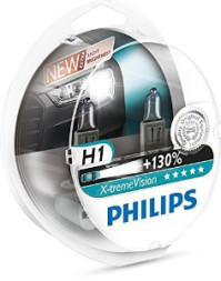 Автолампа Philips 12V   H1  55W  P14,5s  X-treme Vision (+130% света) Set 2 pcs.