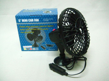 Вентилятор 5&quot; KS 1312-1 на присоске, чёрный, 12V (БЕЗ ПОВОРОТА)