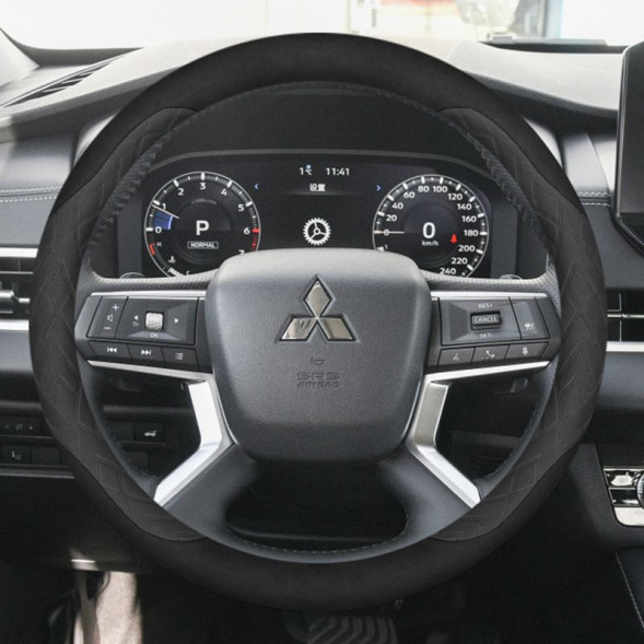 Оплетка на руль   Carlife  &quot;Mina&quot; М,  Чёрный/Темно-серый с узором