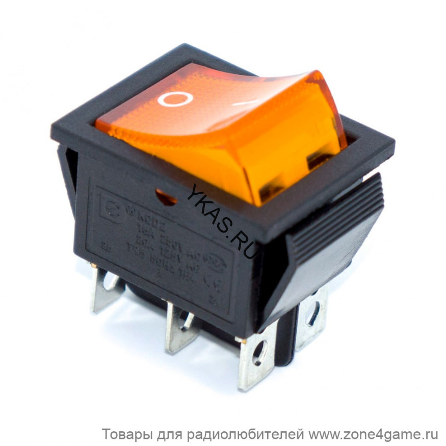 ЭТ Кнопка FOTEK 31x25мм, широкая кнопка 20A оранжевый