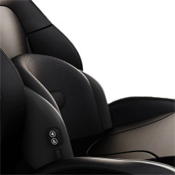 Подушка под поясницу сетка+ экокожа с массажем, черный