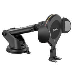 Держатель телефона  HOCO на длинной ножке (с беспроводной зарядкой 10W)  Черный ca60