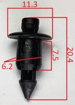 Клипсы  В=20,4 / Ш=11,3 мм.  (цена за упак. 10шт.)