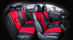 Комплект Накидок  «ELEMENT PLUS»  Красный/Чёрный/Красный  (экокожа/полиэстер)