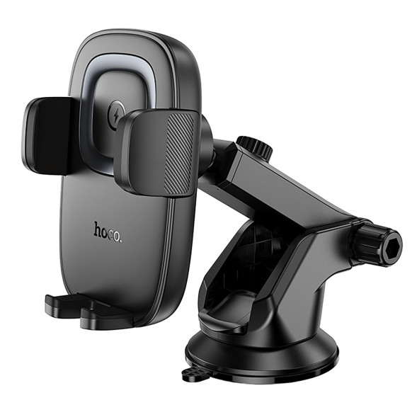 Держатель телефона  HOCO на длинной ножке (с беспроводной зарядкой 15W)  Черный HW32