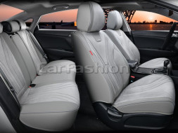 Чехлы «5D» PREMIUM каркасные «LEGION PLUS» Т.Серый/Т.Серый/Серый (перфорация/экокожа/нубук)