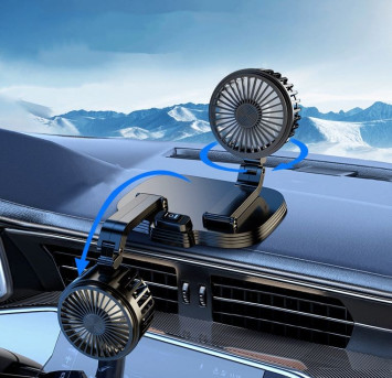 Вентилятор двойной , на шарнире ,USB 12-24V,  3m скотч