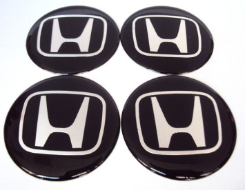 Этикетки на диски  (заглушка) 65мм  &quot;HONDA&quot;  4шт. Черный