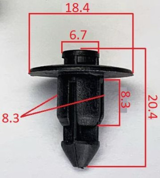 Клипсы  В=20,4 / Ш=18,4 мм.  (цена за упак. 10шт.)