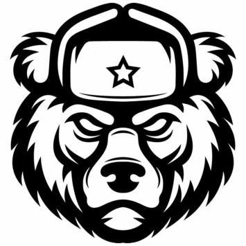 Наклейка &quot;Медведь&quot;   (15*16см)  Черный