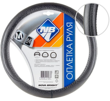 Оплетка  на руль  Nova Bright  46654 - М  экокожа, &quot;черная шагрень&quot;