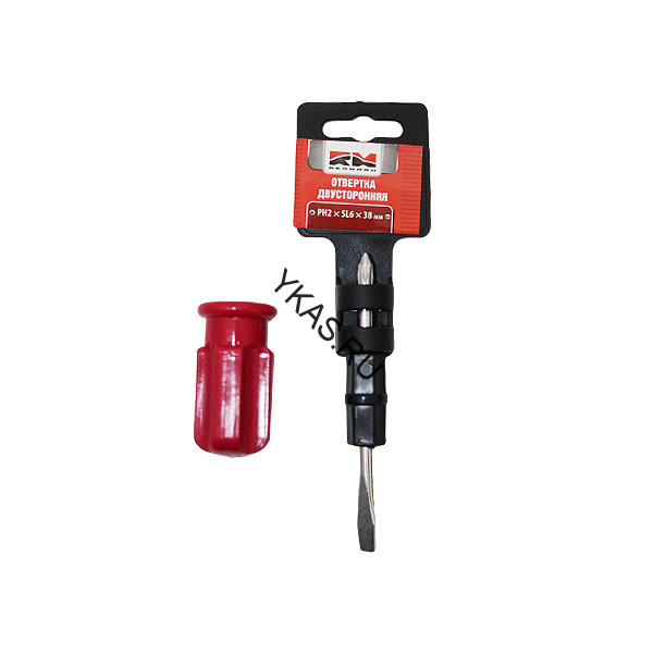 RedMark Отвертка комбинированная 2 в 1 6x38 мм шлиц/крест PH2 короткая ручка