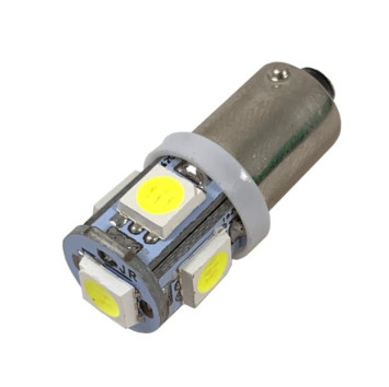 SOLAR  Свет-од  12V  T8.5  5 SMD 5050 W5W  BA9s белый