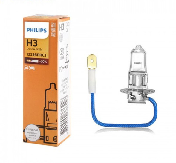 Автолампа Philips 12V   H3   55W  PK22s  Premium (30% more light) карт.1шт.