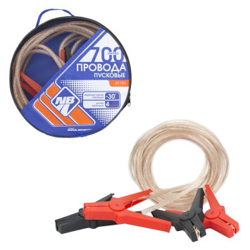 Провода пусковые 700А "Nova Bright" 4м (морозостойкие, прозрачная изоляция) в сумке