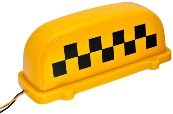 Такси шашечки магн.  &quot;TAXI&quot;  с подсветкой 12V Желтый