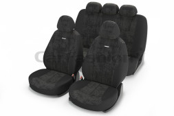 Чехлы  «RECORD»  Тёмн.Серый/Тёмн.Серый/Тёмн.Серый  (Алькантара +.трикотаж)