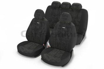 Чехлы «RECORD» Тёмн.Серый/Тёмн.Серый/Тёмн.Серый (Алькантара +.трикотаж)