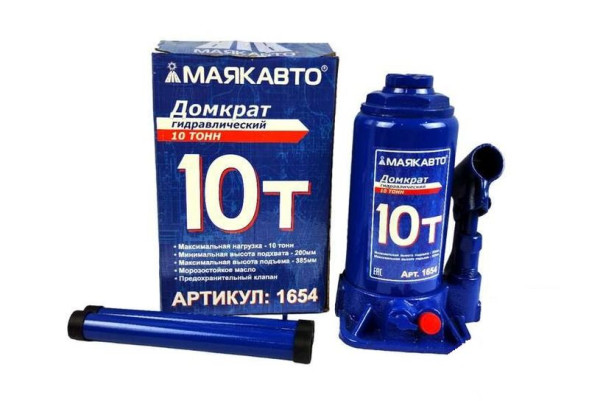 Домкрат гидравл. телескоп 10т. в КАРТОН.уп.  подьём 200- 385мм   &quot;M5&quot;
