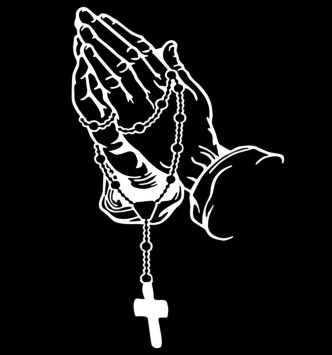 Наклейка &quot;Молитва&quot;  8x12см. Белый