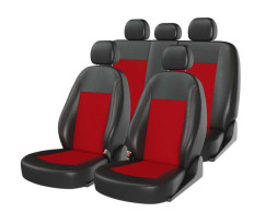 Чехлы «ATOM JACQUARD SMALL», черный/красный/красный (Экокожа+жаккард) ВАЗ 2109-2110