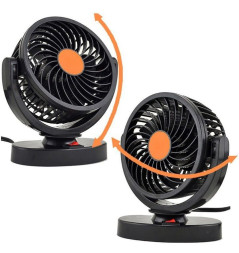 Вентилятор одинарный, вращается 720° , 12V,  3m скотч