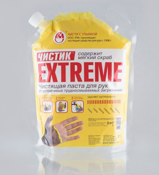 VMPAUTO Очиститель рук Чистик "EXTREME" Дой-пак 2л (удаляет. экстрим. загрязнения)